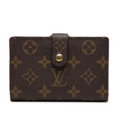 ルイ ヴィトン モノグラム ヴィエノワ 二つ折り財布 M61663 ブラウン PVC レザー レディース LOUIS VUITTON 【中古】